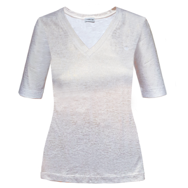 v-hals wit goudglitter - Afbeelding 4
