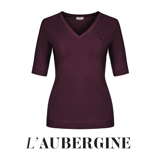 v-hals aubergine
