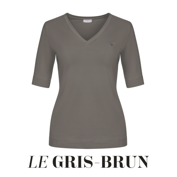 v-hals gris-brun