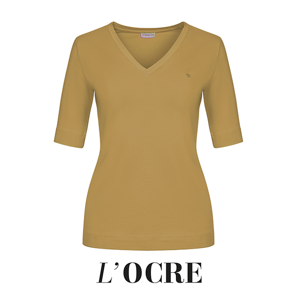 v-hals ocre