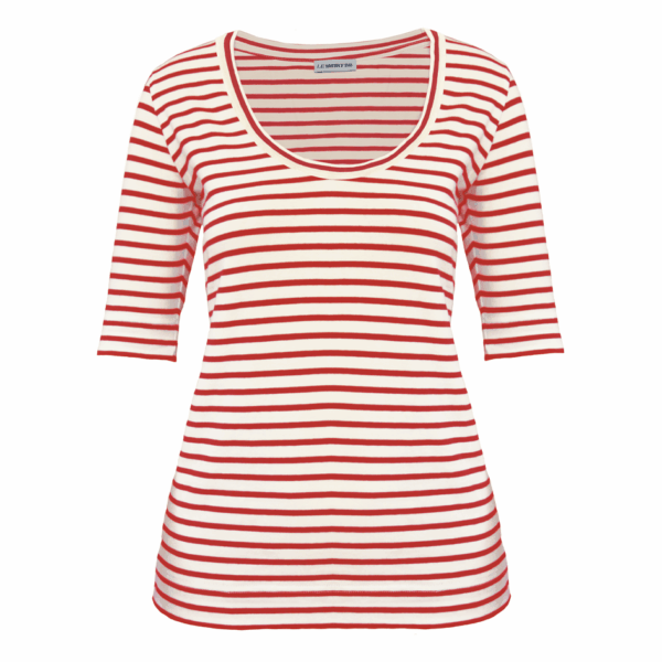 ronde hals streep rood - Afbeelding 2