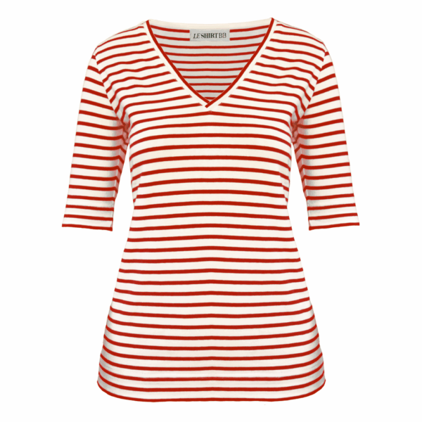 v-hals streep rood - Afbeelding 2