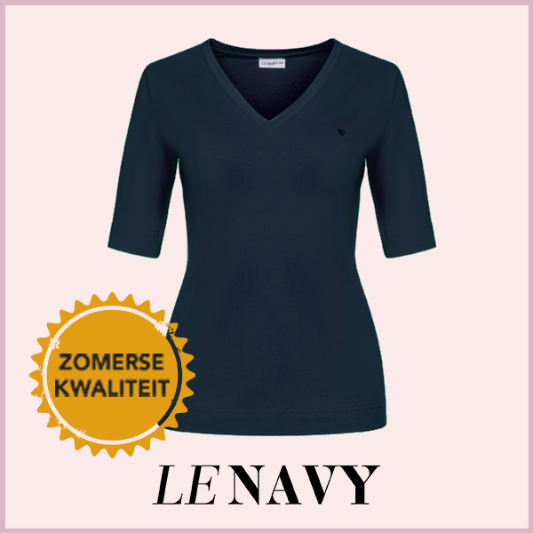 T-shirt - Navy - V-hals - Zomer